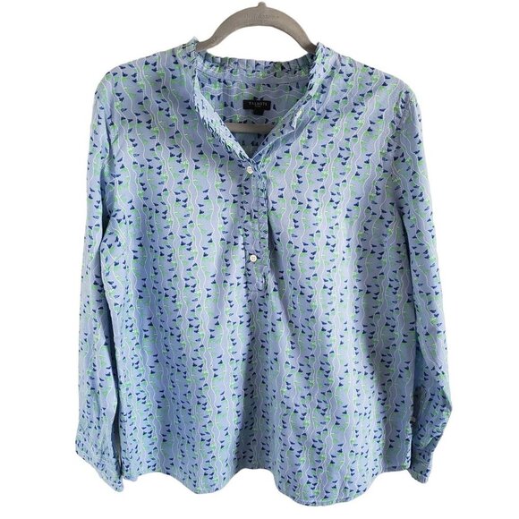 Talbots Woman Size LP 1/2 Button Down Blouse with Pleated Collar &  Front Trim - Picture 1 of 6